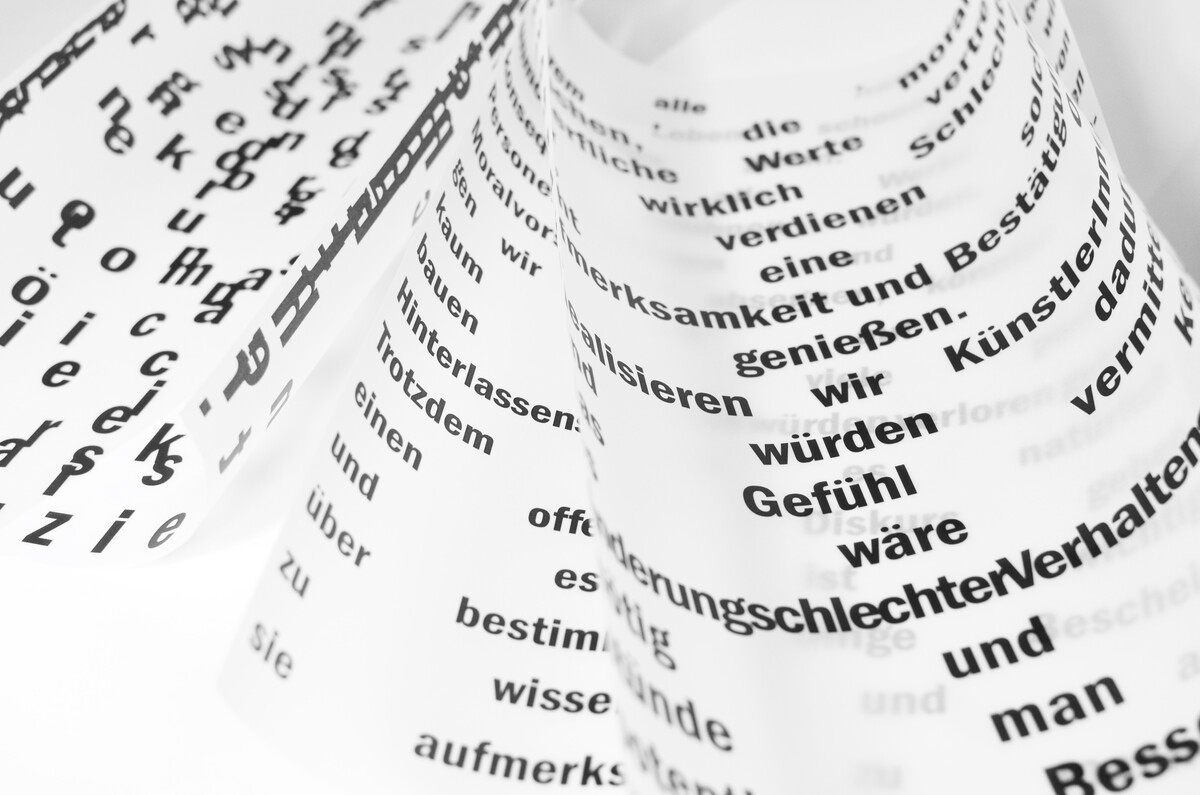 Testo tedesco, scheda di vocabolario