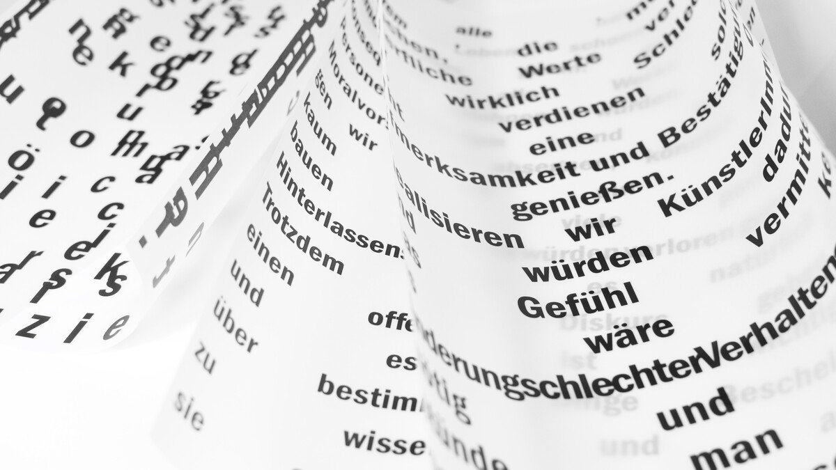 Testo tedesco, scheda di vocabolario